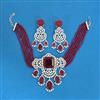 Cz Classic Necklace With Rhodium Plating
