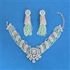 Cz Choker Necklace With Rhodium Plating