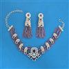 Cz Choker Necklace With Rhodium Plating
