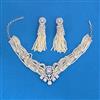 Cz Choker Necklace With Rhodium Plating