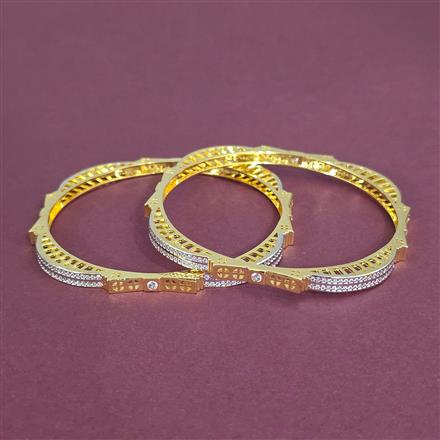 Cubic Zirconia Classic Bangles With 2 Tone Plating