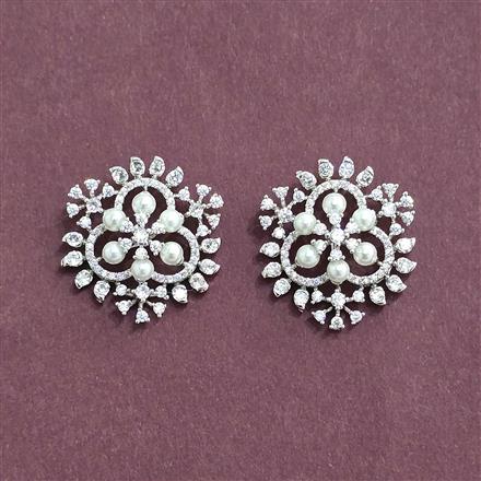 Cubic Zirconia Tops With 2 Tone Rhodium Plating