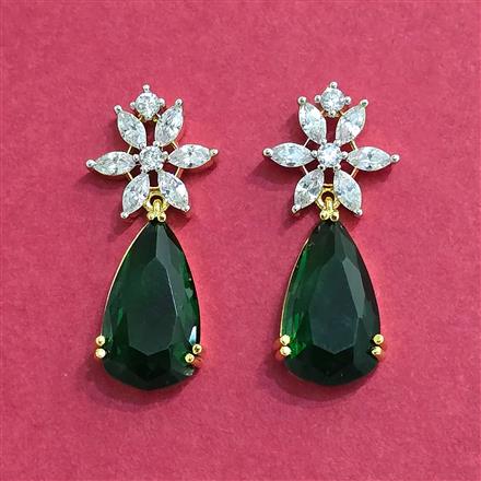 Cubic Zirconia Classic Earring With 2 Tone Plating