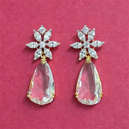 Cubic Zirconia Classic Earring With 2 Tone Plating