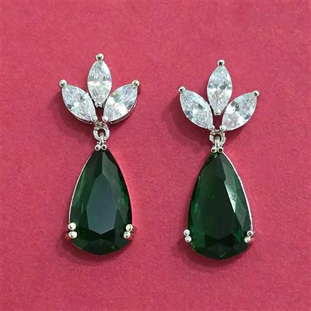 Cubic Zirconia Classic Earring With Rhodium Plating