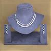 Cubic Zirconia 2 Line Necklace With Rhodium Plating