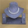 Cubic Zirconia 2 Line Necklace With Rhodium Plating