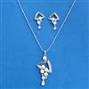 Cz Classic Pendant Set With Rhodium Plating