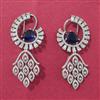 Cz Classic Earring With Rhodium Plating