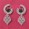 Cz Classic Earring With Rhodium Plating