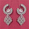 Cz Classic Earring With Rhodium Plating