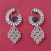 Cz Classic Earring With Rhodium Plating