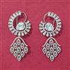 Cz Classic Earring With Rhodium Plating