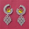 Cz Classic Earring With Rhodium Plating
