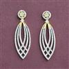 Cubic Zirconia Classic Earring With Mehndi 2 Tone Rhodium Plating