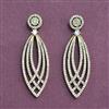 Cubic Zirconia Classic Earring With Mehndi 2 Tone Rhodium Plating