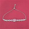 Cz Adjustable Bracelet With Rhodium Plating