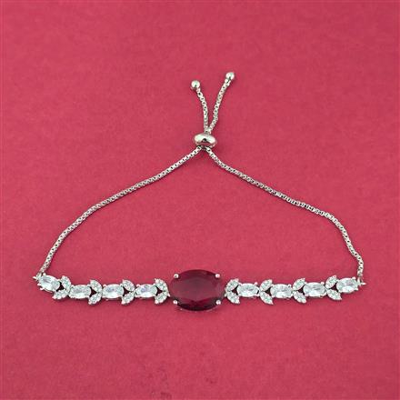 Cz Adjustable Bracelet With Rhodium Plating
