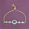 Cubic Zirconia Adjustable Bracelet With 2 Tone Plating