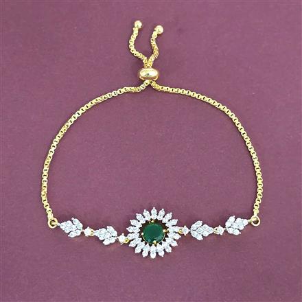 Cubic Zirconia Adjustable Bracelet With 2 Tone Plating