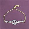 Cubic Zirconia Adjustable Bracelet With 2 Tone Plating
