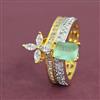 Cubic Zirconia Adjustable Ring With 2 Tone Plating