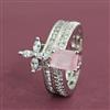 Cubic Zirconia Adjustable Ring With Rhodium Plating