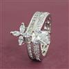 Cubic Zirconia Adjustable Ring With Rhodium Plating