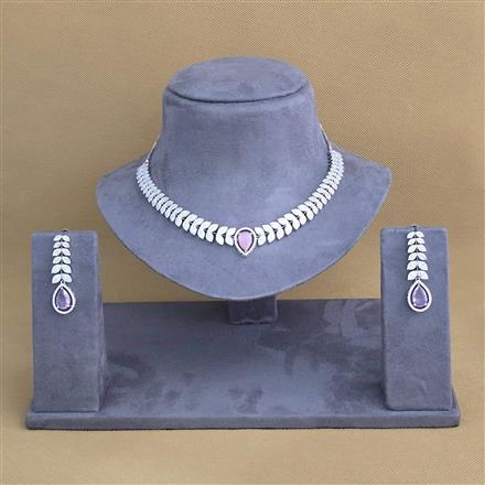 Cubic Zirconia Classic Necklace With Rhodium Plating