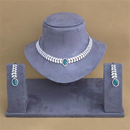 Cubic Zirconia Classic Necklace With Rhodium Plating