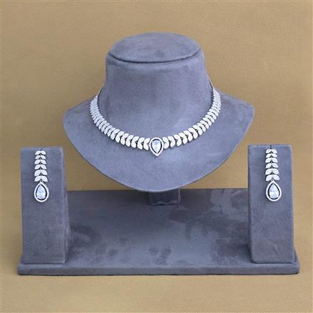 Cubic Zirconia Classic Necklace With Rhodium Plating