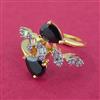 Cz Adjustable Ring With 2 Tone Plating
