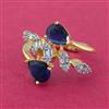 Cz Adjustable Ring With 2 Tone Plating