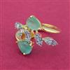 Cz Adjustable Ring With 2 Tone Plating
