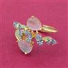 Cz Adjustable Ring With 2 Tone Plating