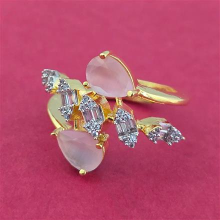 Cz Adjustable Ring With 2 Tone Plating