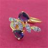 Cz Adjustable Ring With 2 Tone Plating