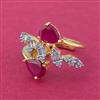 Cz Adjustable Ring With 2 Tone Plating