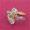 Cz Adjustable Ring With 2 Tone Plating
