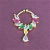 Cubic Zirconia Pressing Nose Ring With Gold Plating
