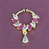 Cubic Zirconia Pressing Nose Ring With Gold Plating
