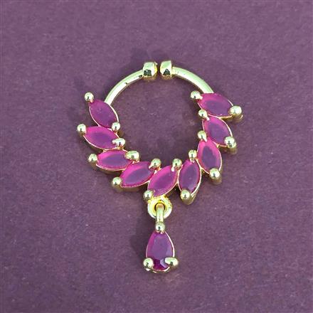 Cubic Zirconia Pressing Nose Ring With Gold Plating