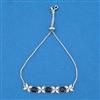 Cubic Zirconia Adjustable Bracelet With Rhodium Plating