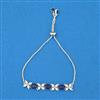Cubic Zirconia Adjustable Bracelet With Rhodium Plating