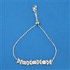 Cubic Zirconia Adjustable Bracelet With Rhodium Plating