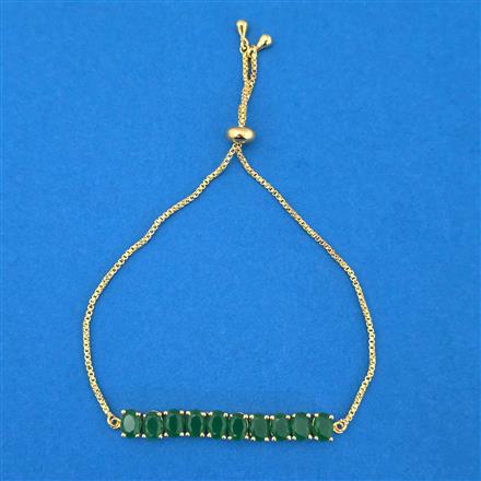Cubic Zirconia Adjustable Bracelet With Gold Plating
