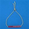 Cubic Zirconia Adjustable Bracelet With Gold Plating