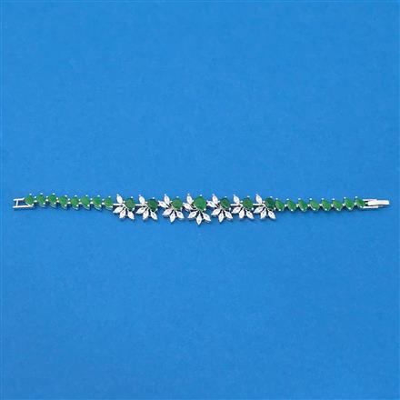 Cubic Zirconia Classic Bracelet With Rhodium Plating