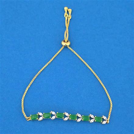 Cubic Zirconia Adjustable Bracelet With Gold Plating