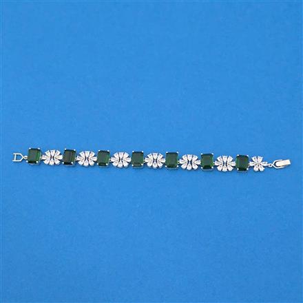 Cubic Zirconia Classic Bracelet With Rhodium Plating